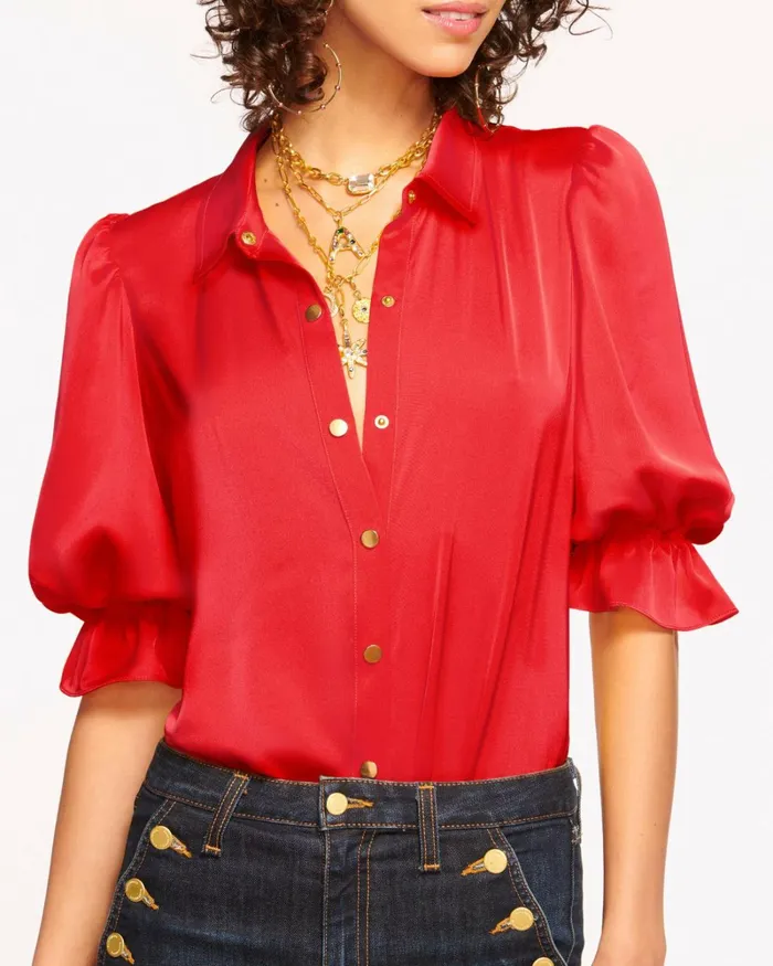Women Dina Button Down Bodysuit Spruce Ramy Brook Tops Women Dina Button Down Bodysuit Spruce Ramy Brook Tops