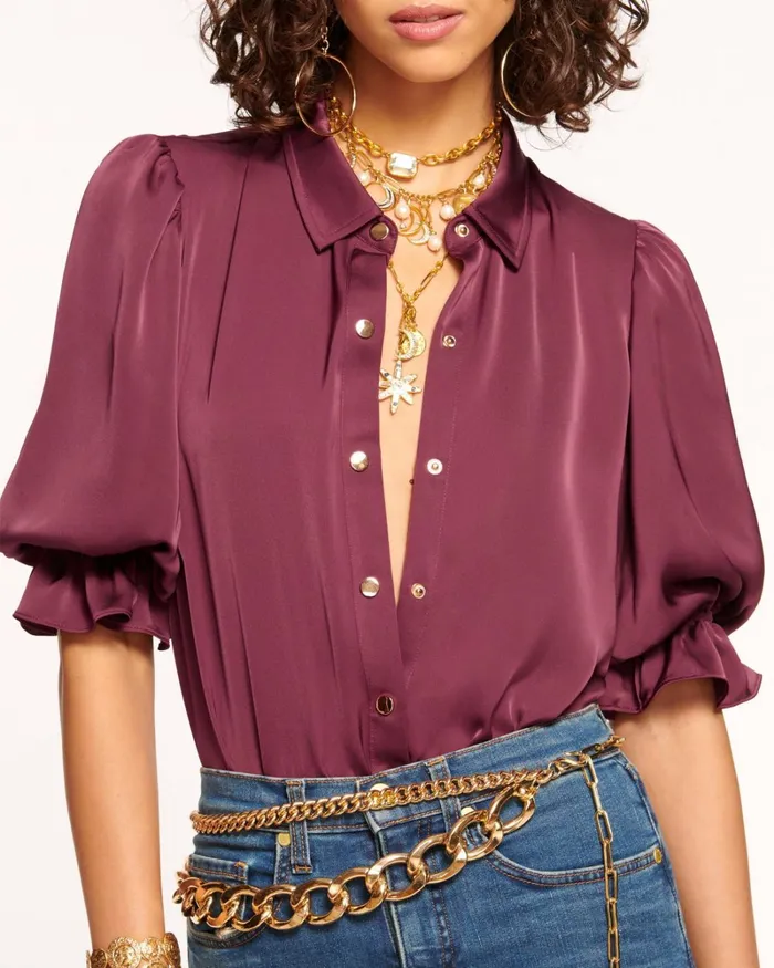 Women Dina Button Down Bodysuit Spruce Ramy Brook Tops Women Dina Button Down Bodysuit Spruce Ramy Brook Tops