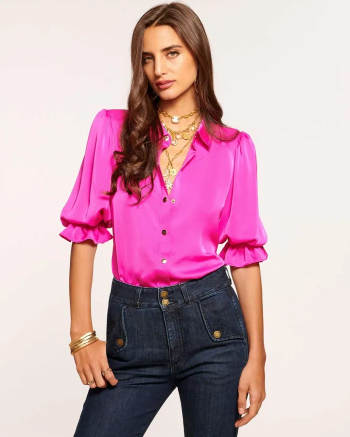 Women Dina Button Down Bodysuit Spruce Ramy Brook Tops Women Dina Button Down Bodysuit Spruce Ramy Brook Tops