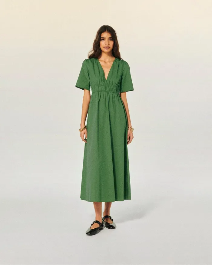 Women Dresses and Jumpsuits From Future Gianna Short Sleeve Long Dress Khaki
