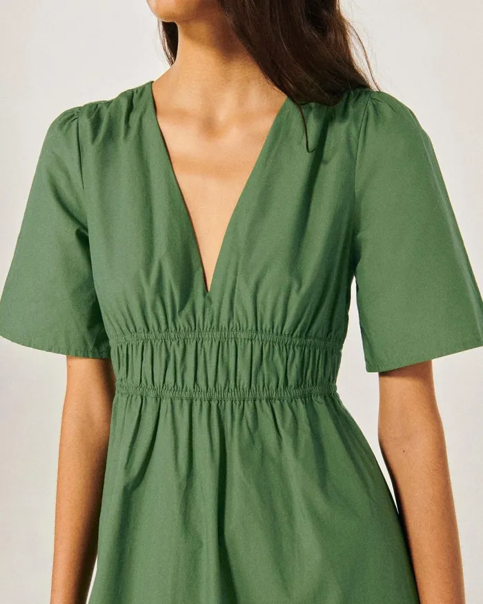 Women Dresses and Jumpsuits From Future Gianna Short Sleeve Long Dress Khaki
