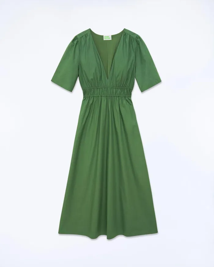 Women Dresses and Jumpsuits From Future Gianna Short Sleeve Long Dress Khaki