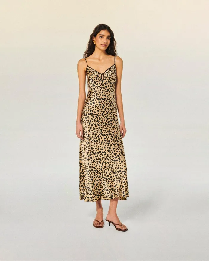 Women Dresses and Jumpsuits From Future Giula Long Strap Dress Natural Animal