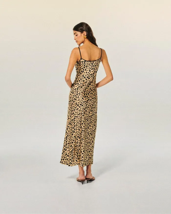 Women Dresses and Jumpsuits From Future Giula Long Strap Dress Natural Animal