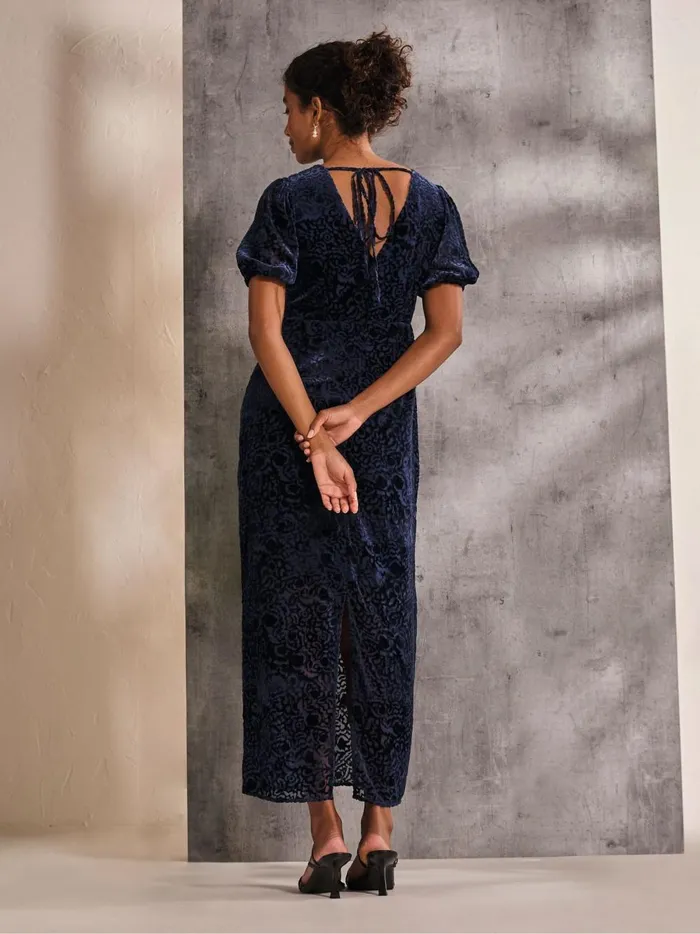 Women Dresses Fat Face Blue Nora Burnout Midi Dress
