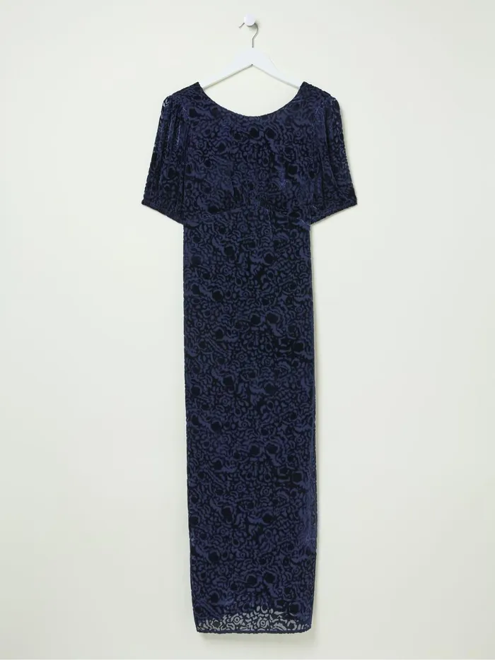 Women Dresses Fat Face Blue Nora Burnout Midi Dress