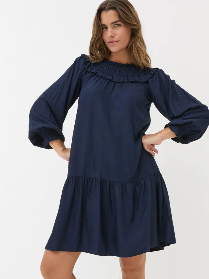 Women Dresses Fat Face Dark Navy Mika Jacquard Dress