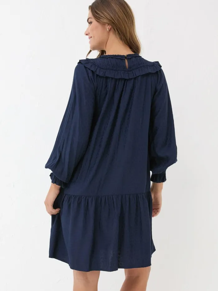 Women Dresses Fat Face Dark Navy Mika Jacquard Dress Women Dresses Fat Face Dark Navy Mika Jacquard Dress