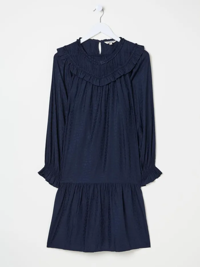 Women Dresses Fat Face Dark Navy Mika Jacquard Dress Women Dresses Fat Face Dark Navy Mika Jacquard Dress