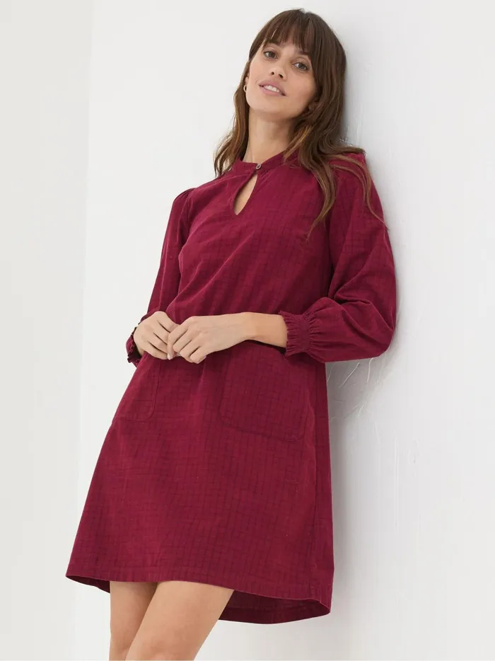 Women Dresses Fat Face Fran Red Denim Dress