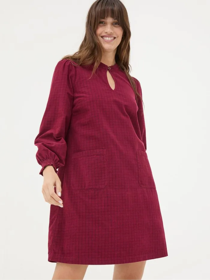 Women Dresses Fat Face Fran Red Denim Dress