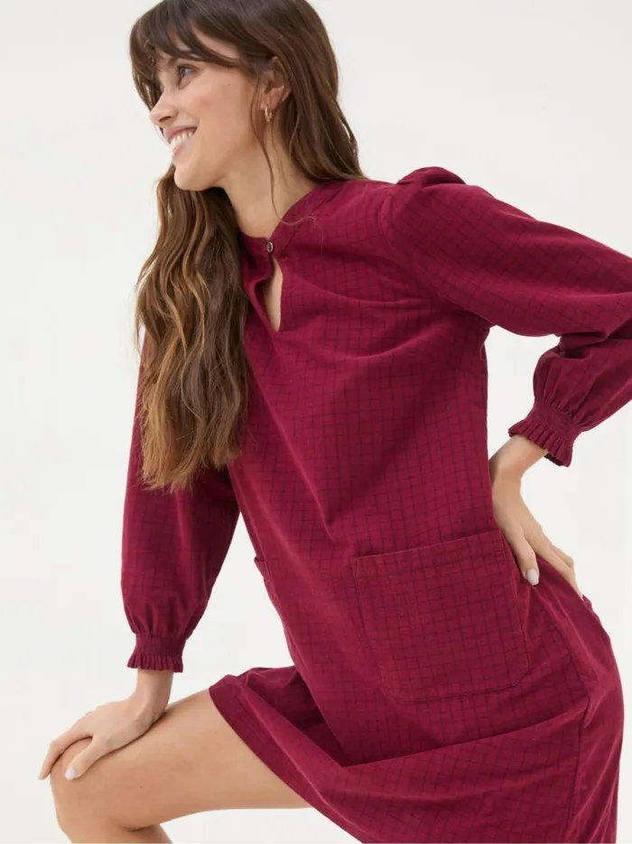 Women Dresses Fat Face Fran Red Denim Dress