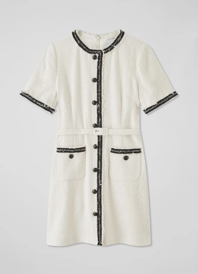 Women Dresses LKBennett Charlie Ivory Italian Recycled CottonBlend Tweed Dress Ivory Women Dresses LKBennett Charlie Ivory Italian Recycled CottonBlend Tweed Dress Ivory