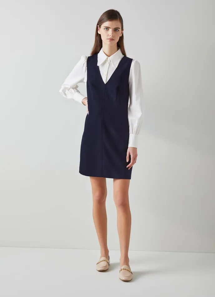 Women Dresses LKBennett Mariner Navy Pinafore Dress With LENZING ECOVERO Viscose Navy Women Dresses LKBennett Mariner Navy Pinafore Dress With LENZING ECOVERO Viscose Navy