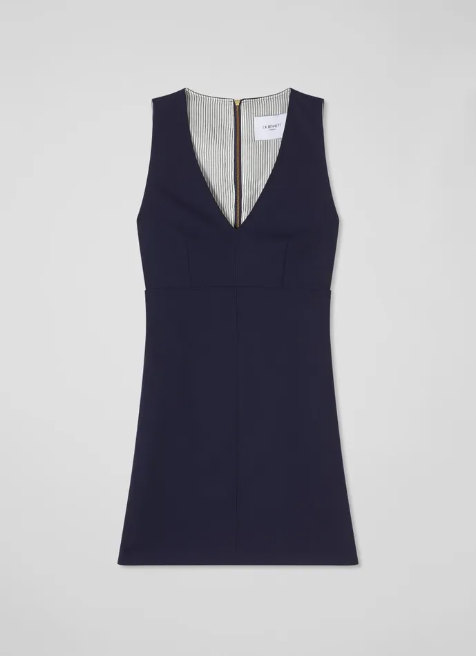 Women Dresses LKBennett Mariner Navy Pinafore Dress With LENZING ECOVERO Viscose Navy