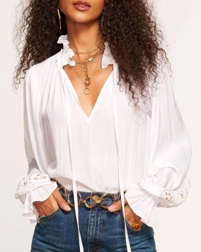 Women Eleanor Embellished Blouse Ivory Ramy Brook Tops Women Eleanor Embellished Blouse Ivory Ramy Brook Tops