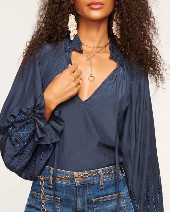Women Eleanor Embellished Blouse Ivory Ramy Brook Tops Women Eleanor Embellished Blouse Ivory Ramy Brook Tops