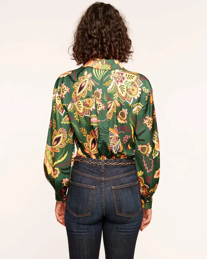 Women Eliza Button Down Top Spruce Floral Ramy Brook Tops Women Eliza Button Down Top Spruce Floral Ramy Brook Tops