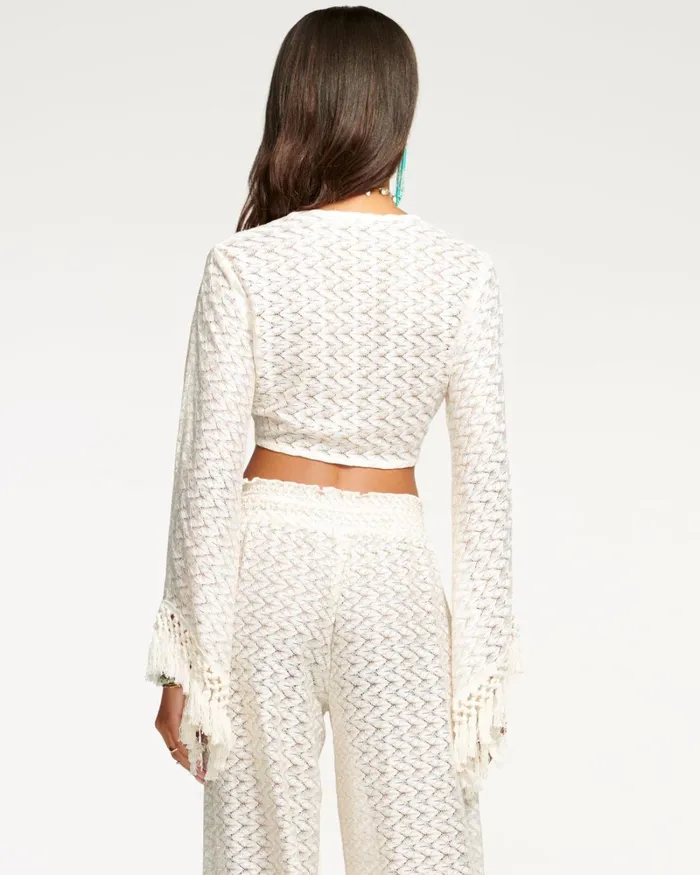 Women Elvira Coverup Crop Top White Zigzag Ramy Brook Swimwear Women Elvira Coverup Crop Top White Zigzag Ramy Brook Swimwear