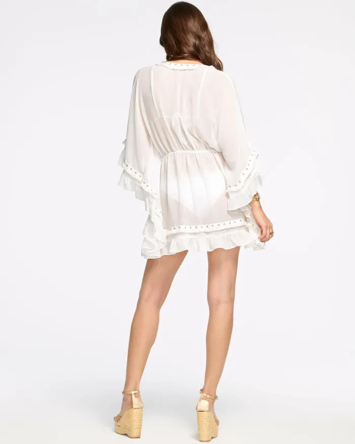 Women Embellished Joya Coverup Mini Dress White Ramy Brook Swimwear Women Embellished Joya Coverup Mini Dress White Ramy Brook Swimwear
