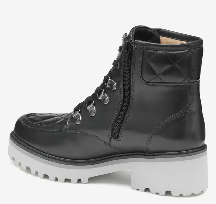 Women Emmalynn Quilted Hiker Boot Black Glove Leather JohnstonandMurphy Boots and Booties Women Emmalynn Quilted Hiker Boot Black Glove Leather JohnstonandMurphy Boots and Booties
