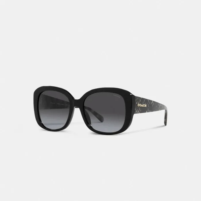 Women Eyewear Coach Signature Oversized Square Sunglasses Black black Signature Women Eyewear Coach Signature Oversized Square Sunglasses Black black Signature