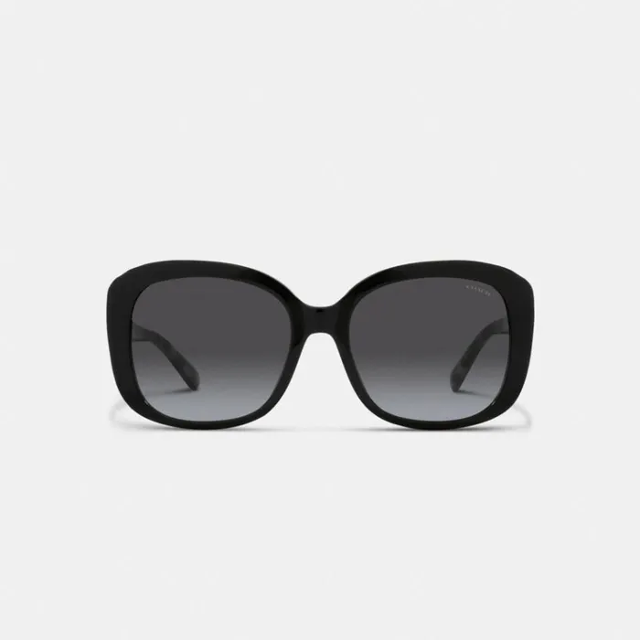 Women Eyewear Coach Signature Oversized Square Sunglasses Black black Signature Women Eyewear Coach Signature Oversized Square Sunglasses Black black Signature