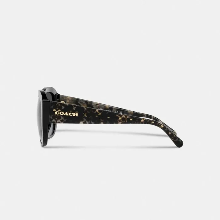 Women Eyewear Coach Signature Oversized Square Sunglasses Black black Signature Women Eyewear Coach Signature Oversized Square Sunglasses Black black Signature