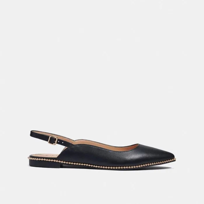 Women Flats and Loafers Coach Vae Skimmer Black Women Flats and Loafers Coach Vae Skimmer Black