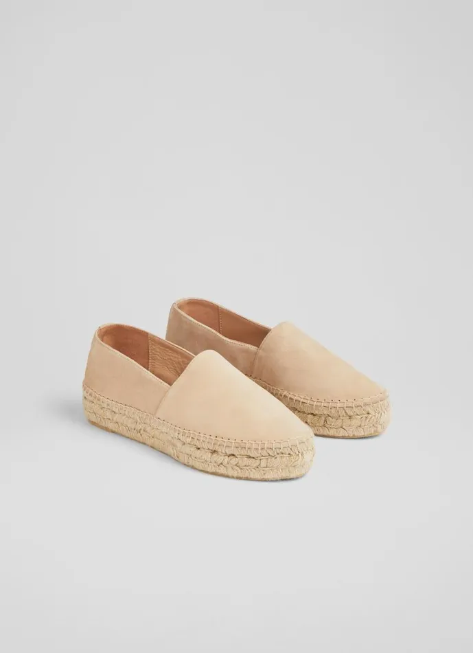Women Flats LKBennett Taylor Beige Suede Flatform Espadrilles Trench Women Flats LKBennett Taylor Beige Suede Flatform Espadrilles Trench