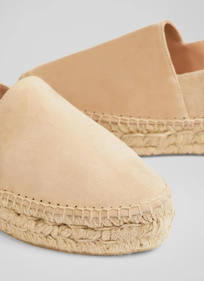 Women Flats LKBennett Taylor Beige Suede Flatform Espadrilles Trench Women Flats LKBennett Taylor Beige Suede Flatform Espadrilles Trench