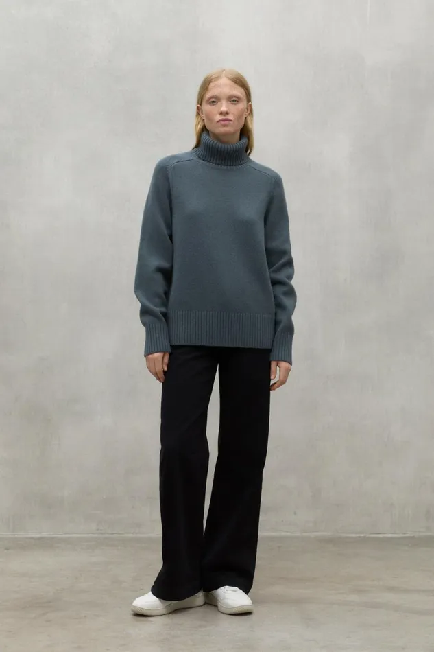 Women Green Caqui Turtleneck Ecoalf Knitwear