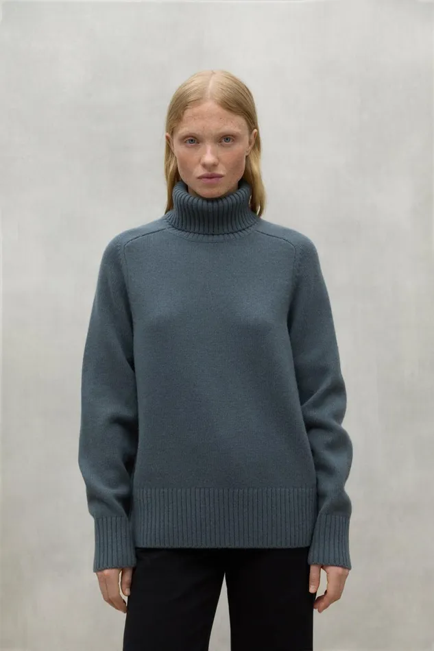 Women Green Caqui Turtleneck Ecoalf Knitwear