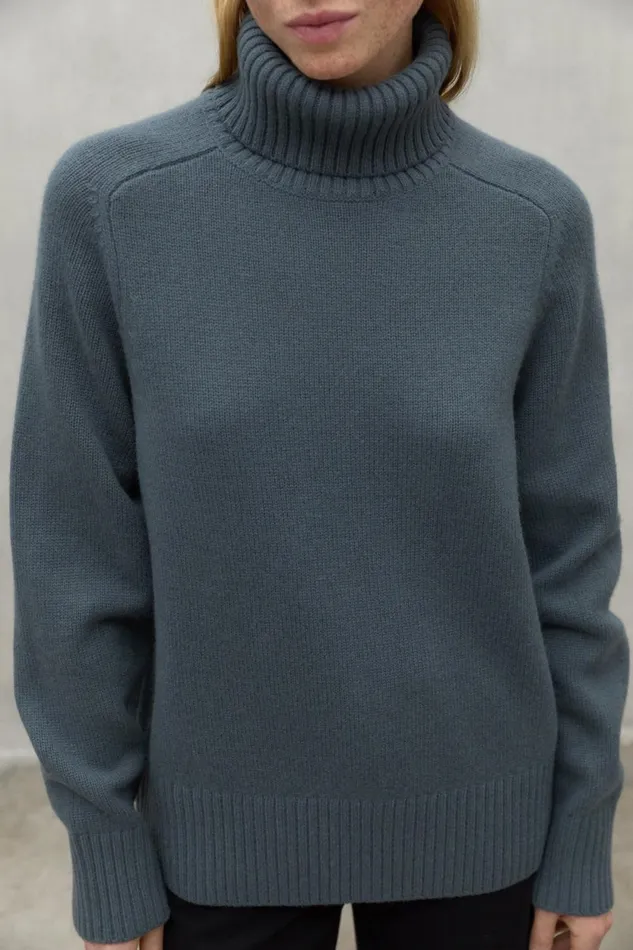 Women Green Caqui Turtleneck Ecoalf Knitwear