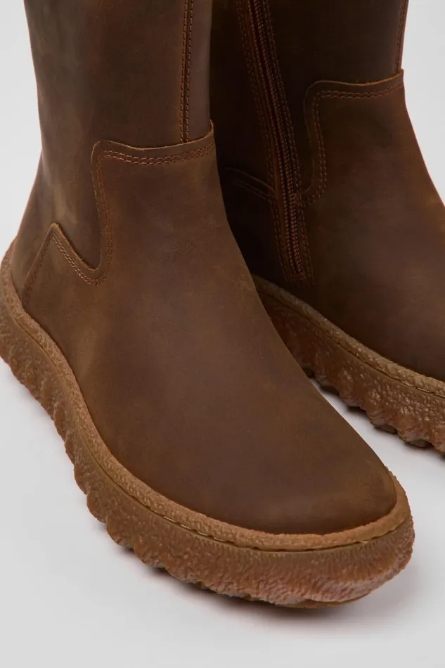Women Ground MICHELIN Brown Nubuck Boots Camper Boots