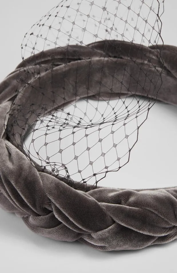 Women Hair Accessories LKBennett Melissa Grey Velvet Plaited Headband Fascinator Women Hair Accessories LKBennett Melissa Grey Velvet Plaited Headband Fascinator