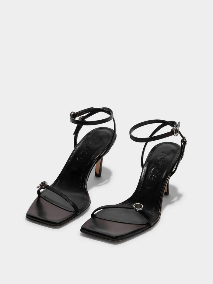 Women Hallie Leather Stiletto Sandals Aeyde Heeled Sandals