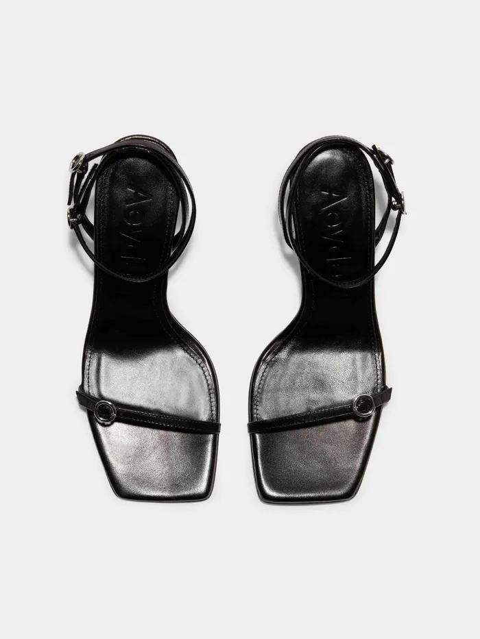 Women Hallie Leather Stiletto Sandals Aeyde Heeled Sandals