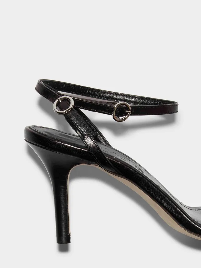 Women Hallie Leather Stiletto Sandals Aeyde Heeled Sandals