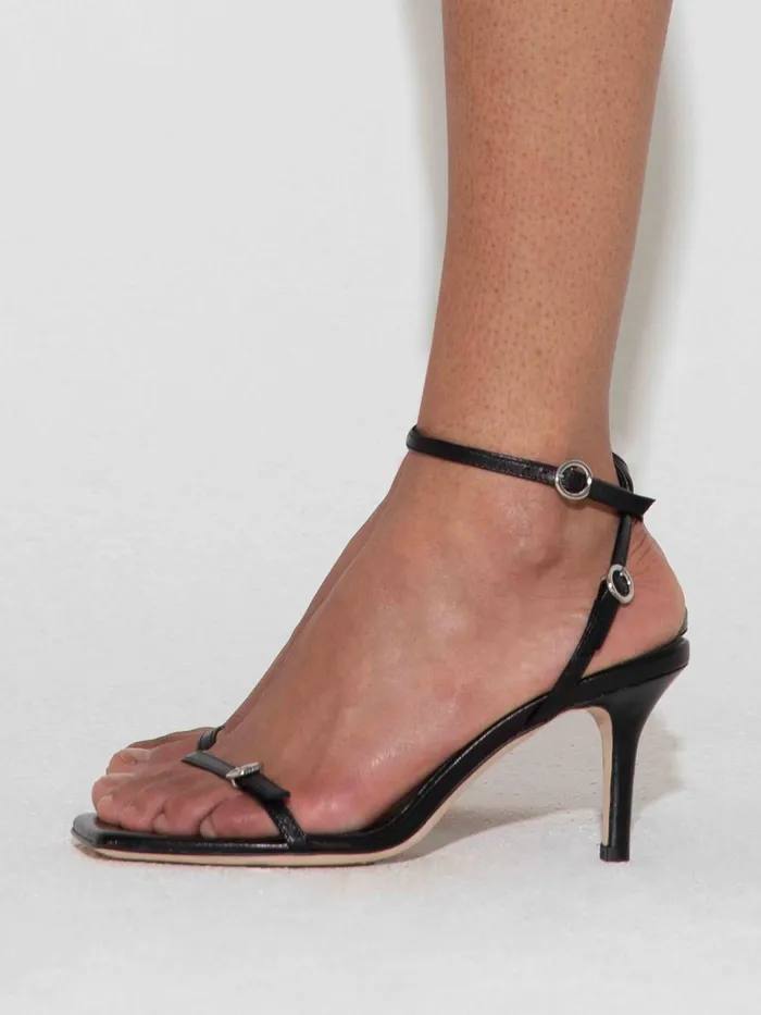 Women Hallie Leather Stiletto Sandals Aeyde Heeled Sandals