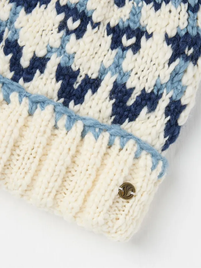 Women Hats Fat Face Blue Chunky Knit Hat