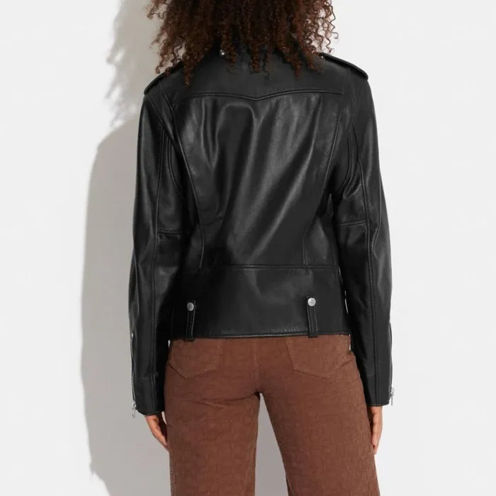 Women Jackets and Outerwear Coach Moto Jacket Black