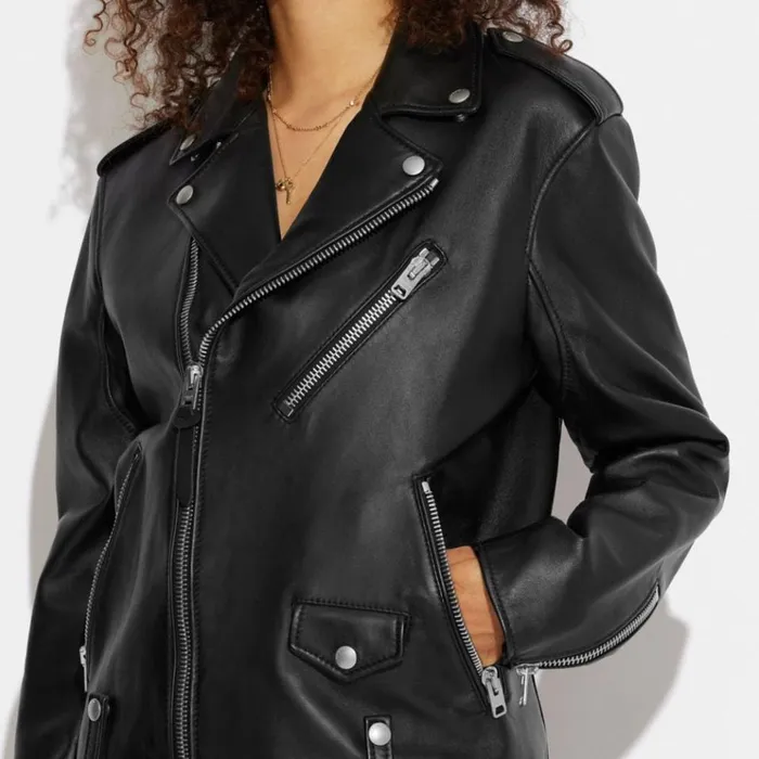 Women Jackets and Outerwear Coach Moto Jacket Black