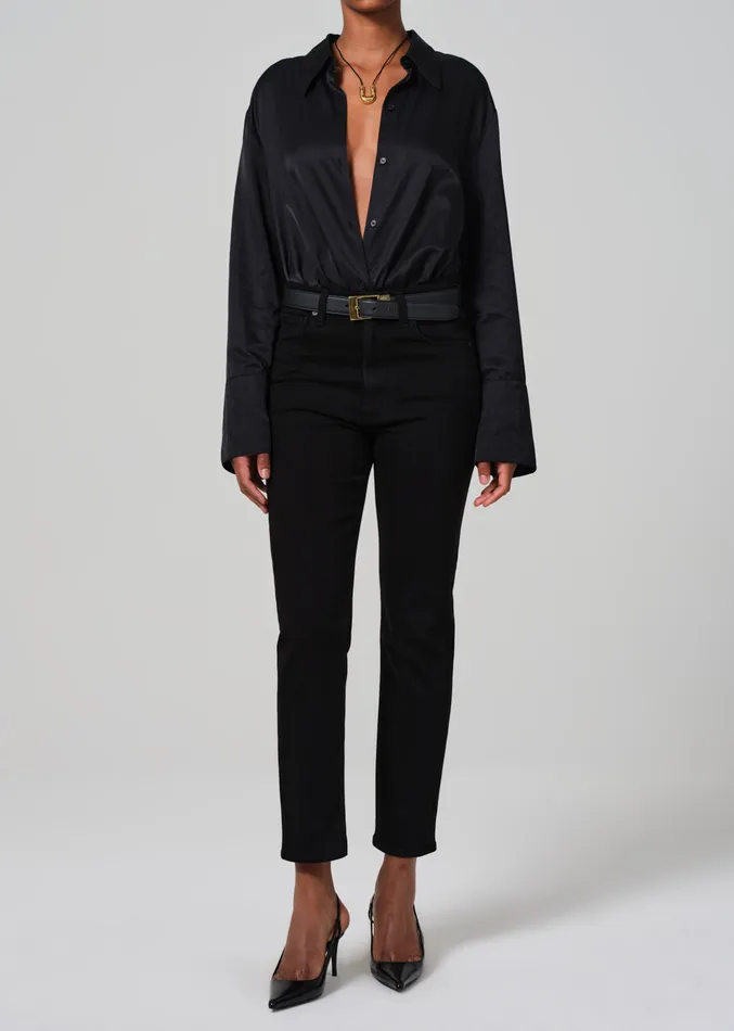 Women Jeans Citizens Of Humanity Caia Straight In Plush Black