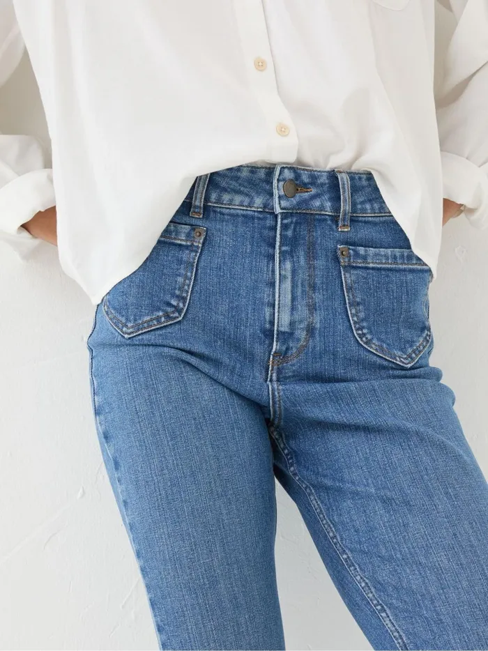 Women Jeans Fat Face Fly Denim Vintage Flare Jeans