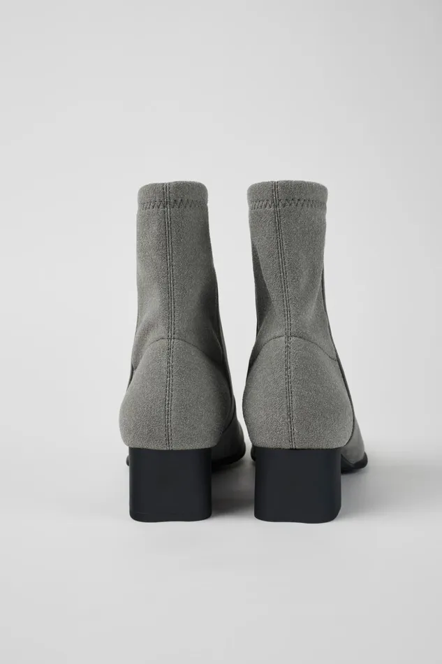 Women Katie Gray Nubuck Heeled Boots Camper Ankle Boots Women Katie Gray Nubuck Heeled Boots Camper Ankle Boots