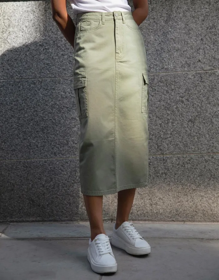 Women Khaki Utility Cargo Maxi Skirt Threadbare Skirts Women Khaki Utility Cargo Maxi Skirt Threadbare Skirts