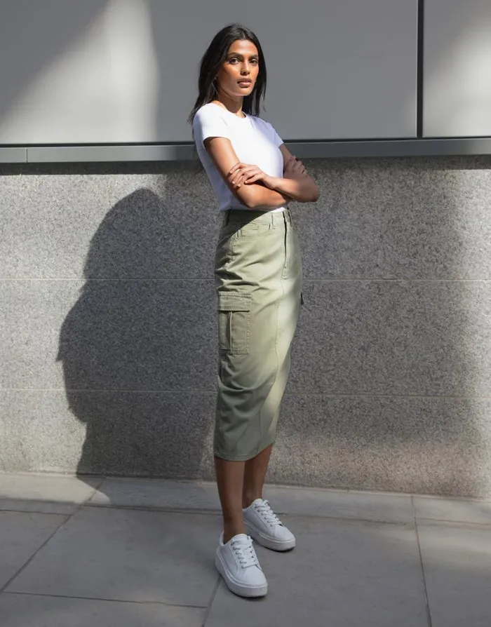Women Khaki Utility Cargo Maxi Skirt Threadbare Skirts Women Khaki Utility Cargo Maxi Skirt Threadbare Skirts