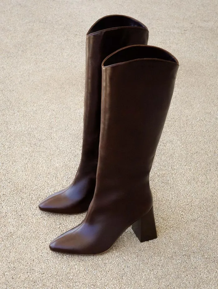 Women Knee High Boots Bobbies Indie Irish Coffee