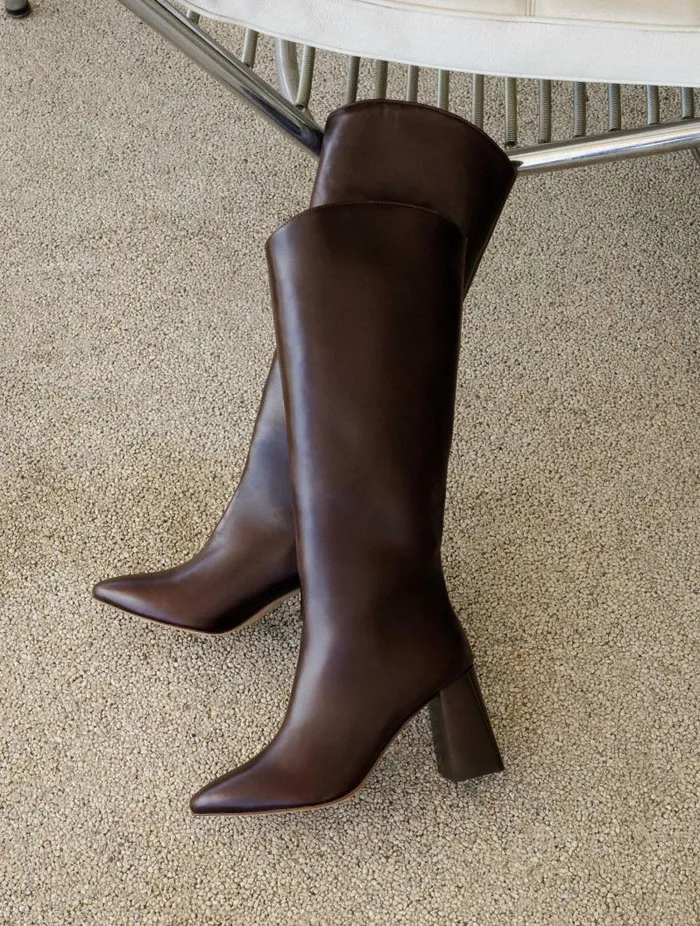 Women Knee High Boots Bobbies Indie Irish Coffee
